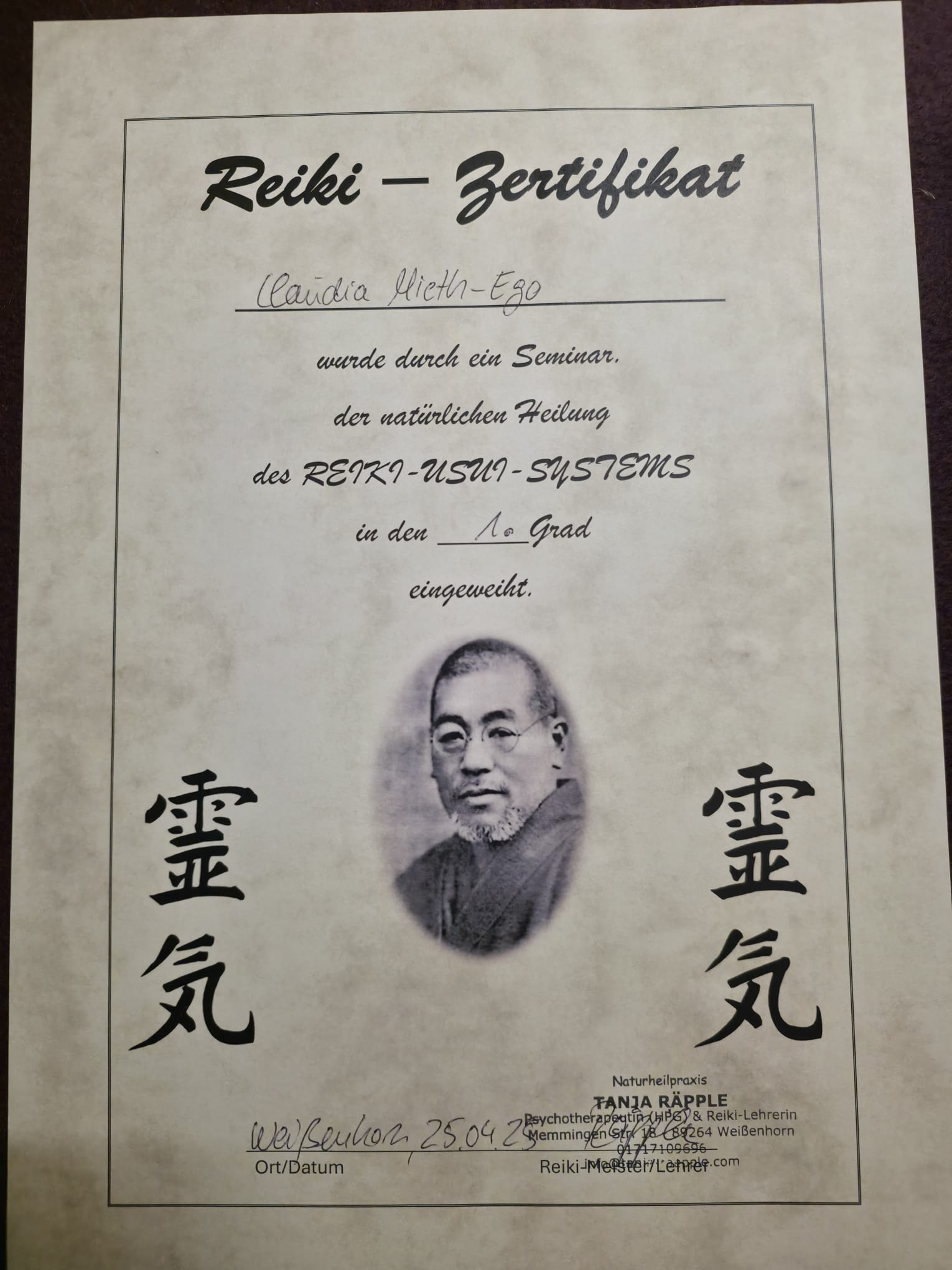 Reiki 1. Grad - Usui-System